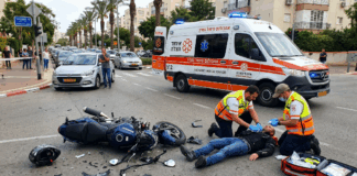 תאונת דרכים בראשון לציון: רוכב אופנוע נפצע באורח קל עד בינוני